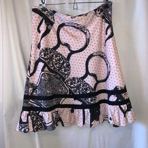 ANTHROPOLOGIE ELEVENSES PINK/BLACK SKIRT SIZE 8